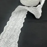 WHITE LACE 100% COTTON, SOLD BY THE METRES