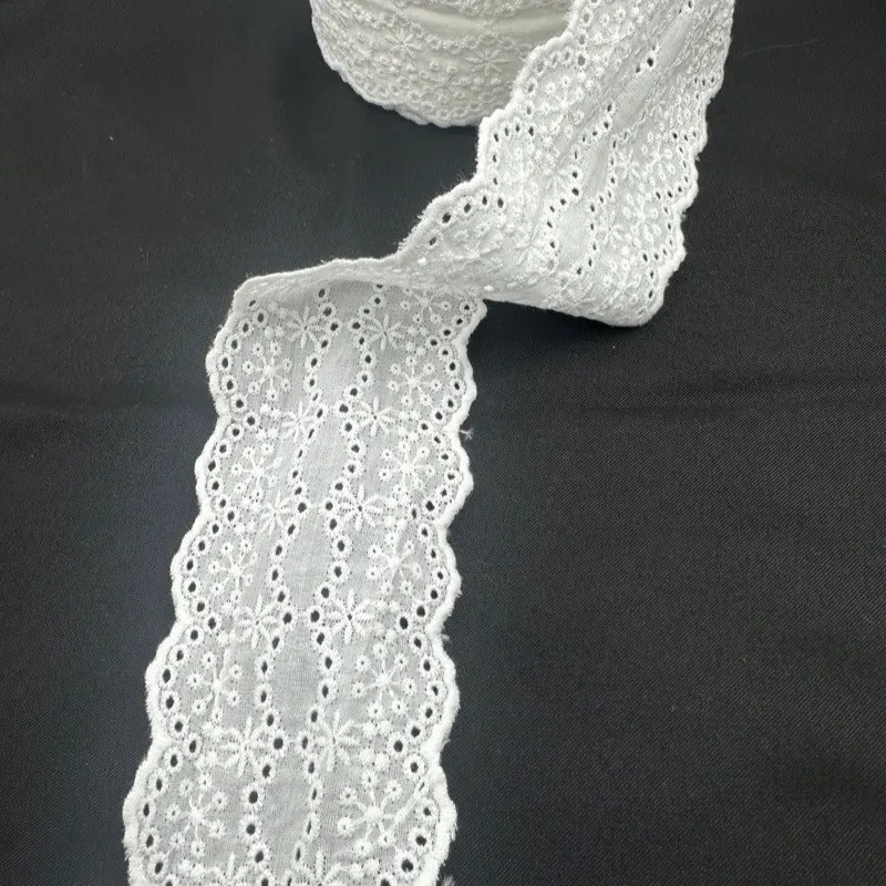 WHITE LACE 100% COTTON, SOLD BY THE METRES