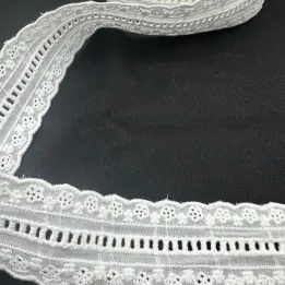 PUNTILLA BLANCA 100% ALGODÓN, VENTA POR METROS